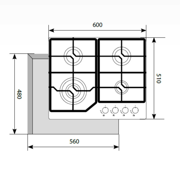 Панель газовая LEX GVG 640-1 BL