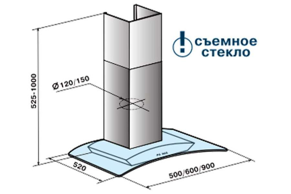 Вытяжка ELIKOR Аметист 50П-430-К3Д (черн/ тонир.)