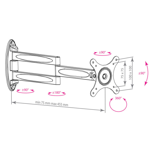 Кронштейн для телевизора KROMAX TECHNO-11 BLACK