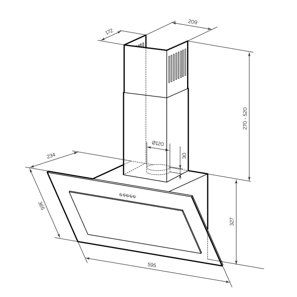 Вытяжка LEX MIO 600 IVORY